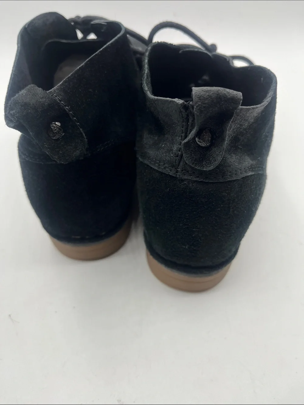 Hush Puppies Black Suede Ankle Shoes/ Boots